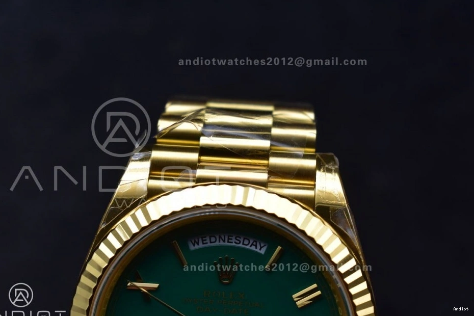 228238 THBF Green YG on (Gain VR3255 President 40 Weight) Edition Dial Day 1:1 Roman Date Bracelet Best 0119